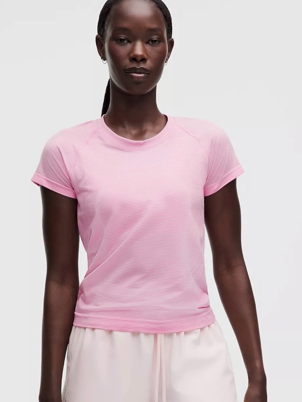 lululemon athletica Light Pink Short Sleeve Crew Tee